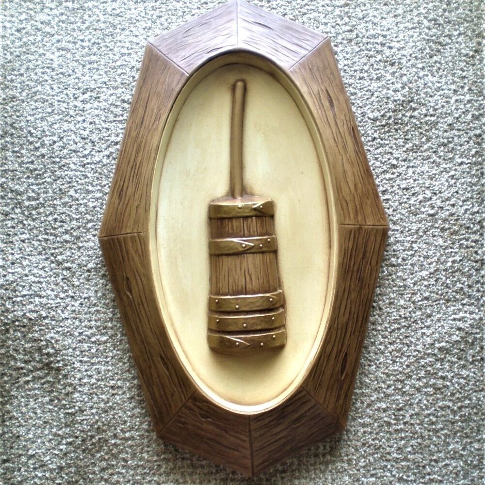 Vintage 1960's Syroco Kitchen Butter Churn Wall Hanging Decor Plaque USA Made
